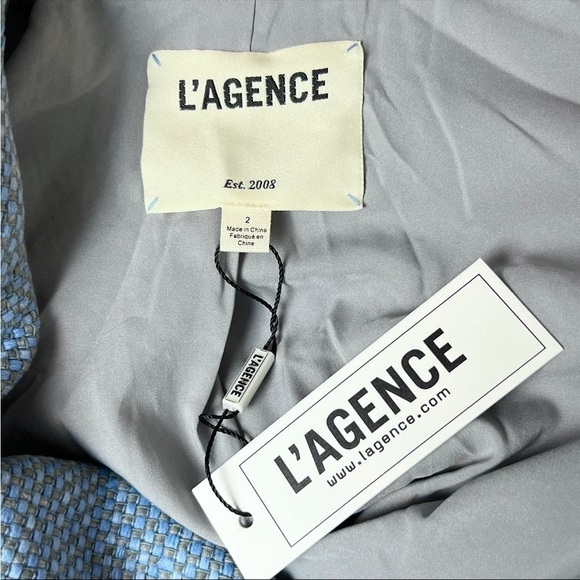 NWT L'AGENCE Kenzie Basket Weave Tweed Double Breasted Classic Academia Blazer 2 - Picture 10 of 11